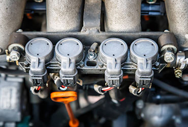 Closeup of engine ignition coils