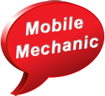 Red speech bubble containing the words Mobile Mechanic